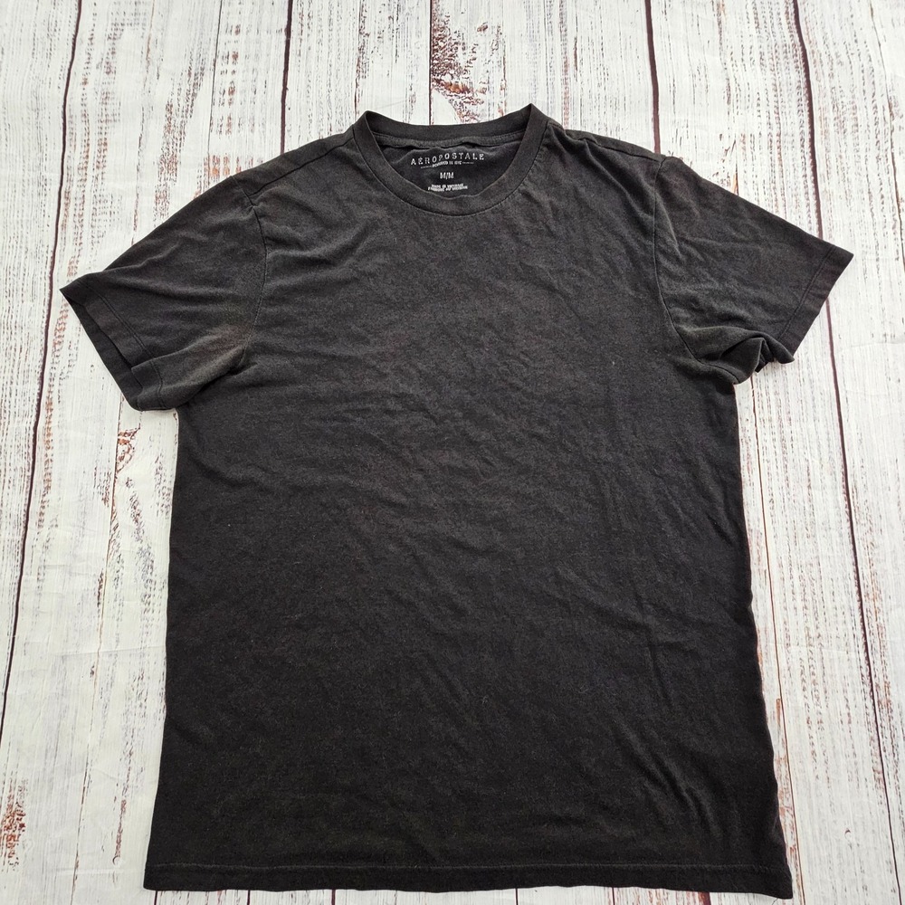 Aeropostale Black Short Sleeve Cotton Blend T-Shirt Men's M